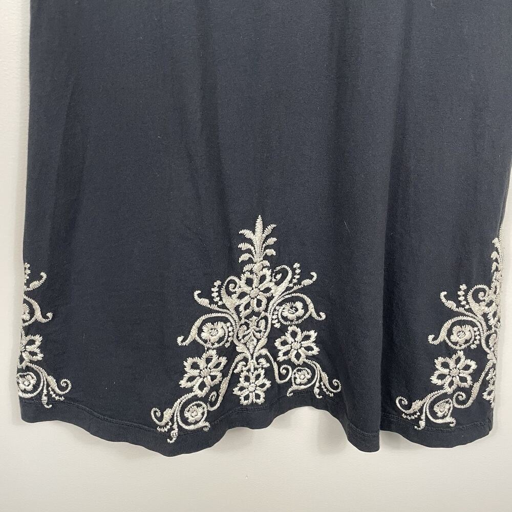 Johnny Was Dress Size Small Black Floral Embroidered V-Neck Boho Fairy Party - Picture 9 of 13